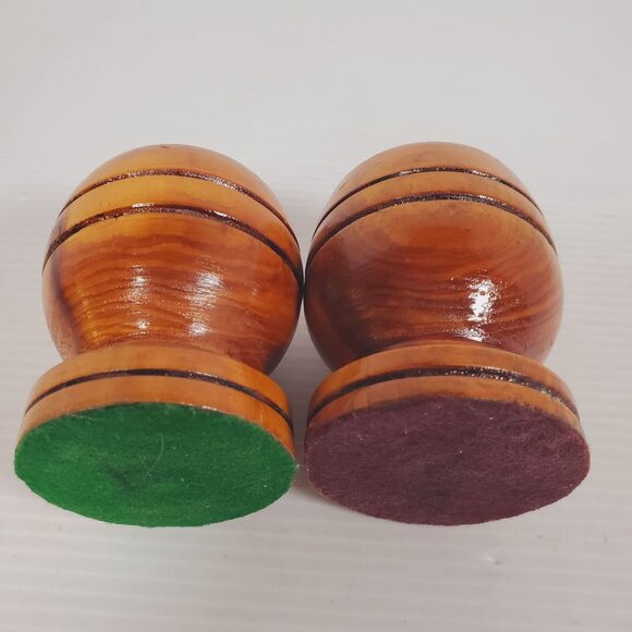 VTG Monkey Pod Barware Goblets Set Hand-Turned Wooden Cups MCM Hawaiian Drinkwar - Picture 5 of 11